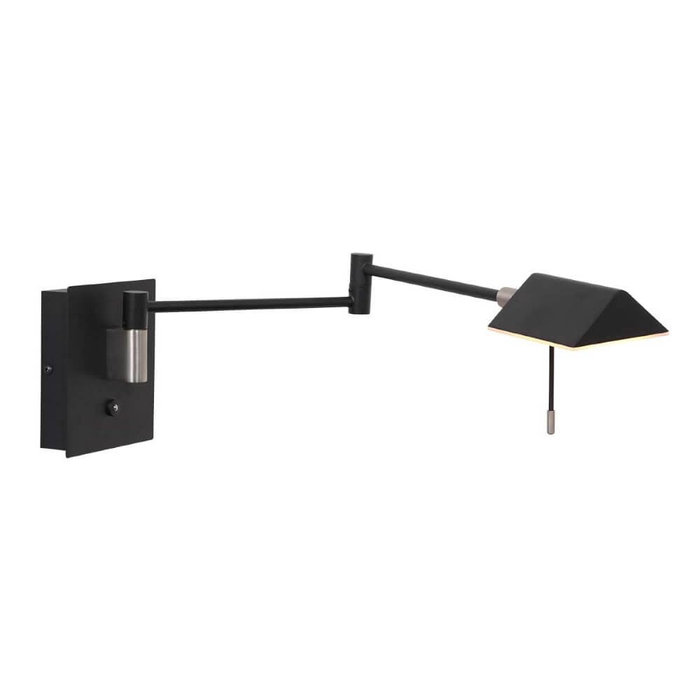 Steinhauer Retina zwarte wand leeslamp van metaal