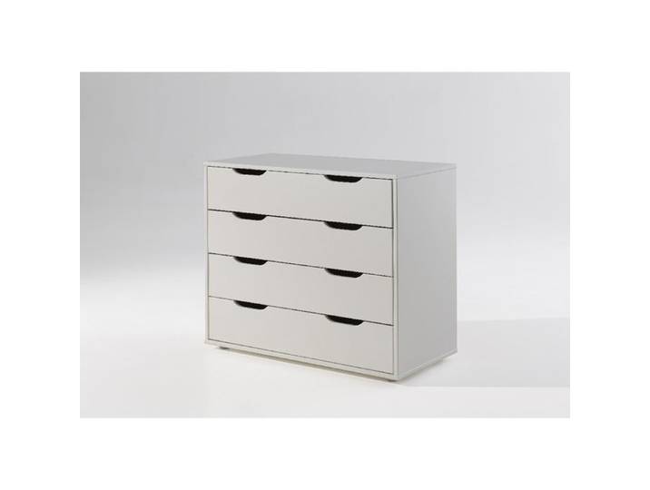 Chiffonnier Charlotte - Vipack - Blanc - 4 tiroirs - Pin massif