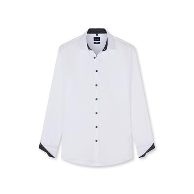 Businesshemd OLYMP "OLYMP No. Six, Super Slim, Kent", Herren, Gr. 45, Normaler Arm, weiß, 100% Baumwolle, Hemden