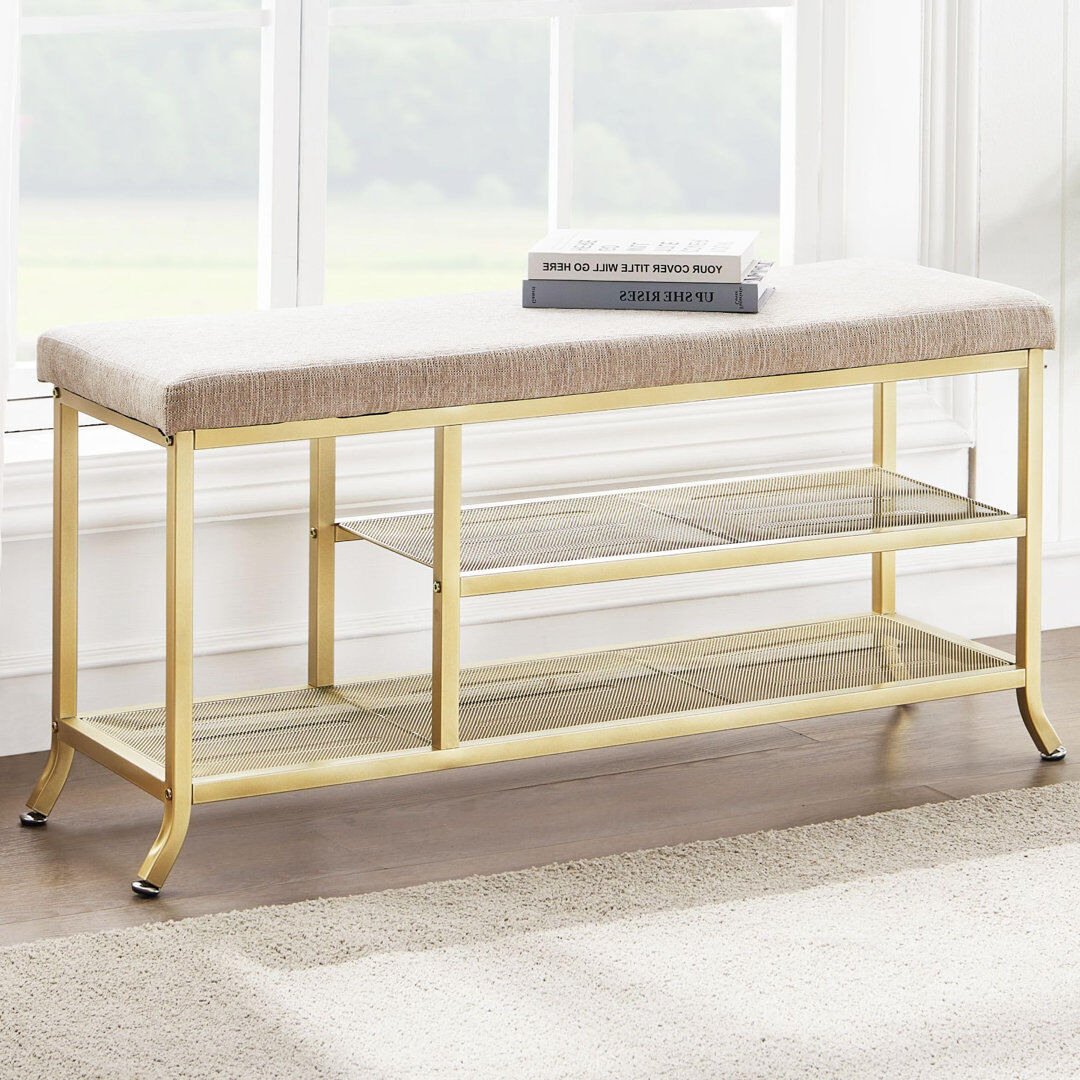 Blue Elephant Richerd Metal Storage Bench 48cm H X 99.8cm W X 32cm D