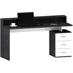 Dmora Flaminia - Schreibtisch, 160x90x60h cm Schiefergrau, ein Regal Made in Italy
