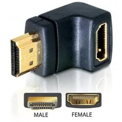 Delock Adapter HDMI Stecker auf HDMI Buchse 90° unten