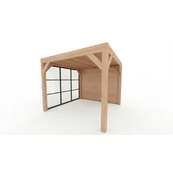 Weka Design Pavillon Lumley - 300 x 300 cm 1 Glaselement/1 Wandelement über Eck (Modell 1.2) 300 x 300 cm (Gr. 1)
