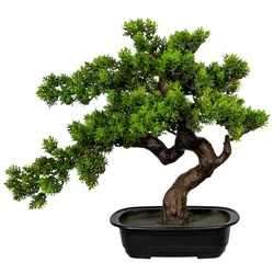 CREATIV green künstliche Pflanze Bonsai Myrte ca 40x40cm, in Kunststoffschale 22x15x6cm, schwarz