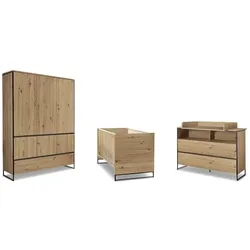 BEGABINO Babyzimmer-Set Marseille 3tlg. Holzoptik Artisan-Eiche