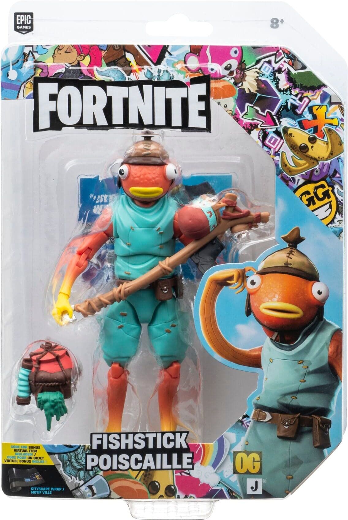 Fortnite - 6in Fishstick Figure - 6-inch Action Figure with Accessories - Officially Licensed Jazwares Product