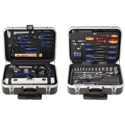 Projahn, Werkzeugkoffer, Werkzeug Trolly Set 130-tlg, Nuss Satz Ratschen Schrauberbits mit Rollen (130 Teile)