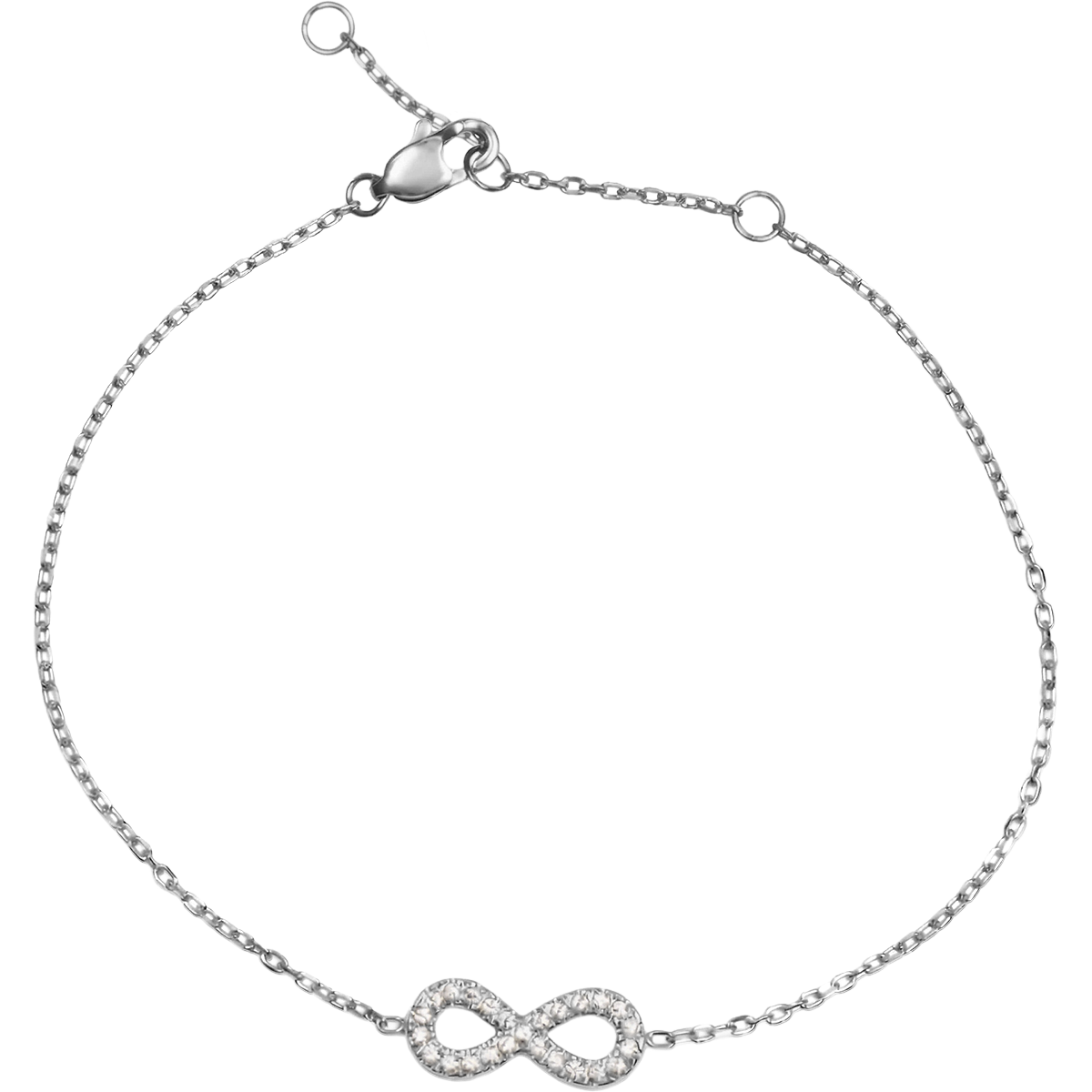 Jacques Lemans Armband Edelstahl Infinity mit Zirkonia
