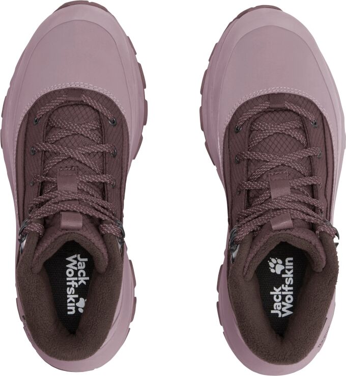 Outdoorwinterstiefel JACK WOLFSKIN "WILD QUEST TEXAPORE MID W", Damen, Gr. 37, sheer plum, Leder, Synthetik, Schuhe Outdoorwinterstiefel, Winterboots, Winterstiefel, Snowboots, Winterschuhe, gefüttert sheer plum 37