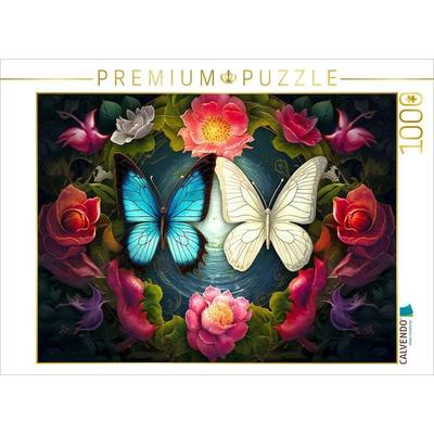 CALVENDO Puzzle Yin und Yang - zwei Schmetterlinge | 1000 Teile Lege-Größe 64x48cm Foto-Puzzle für glückliche Stunden
