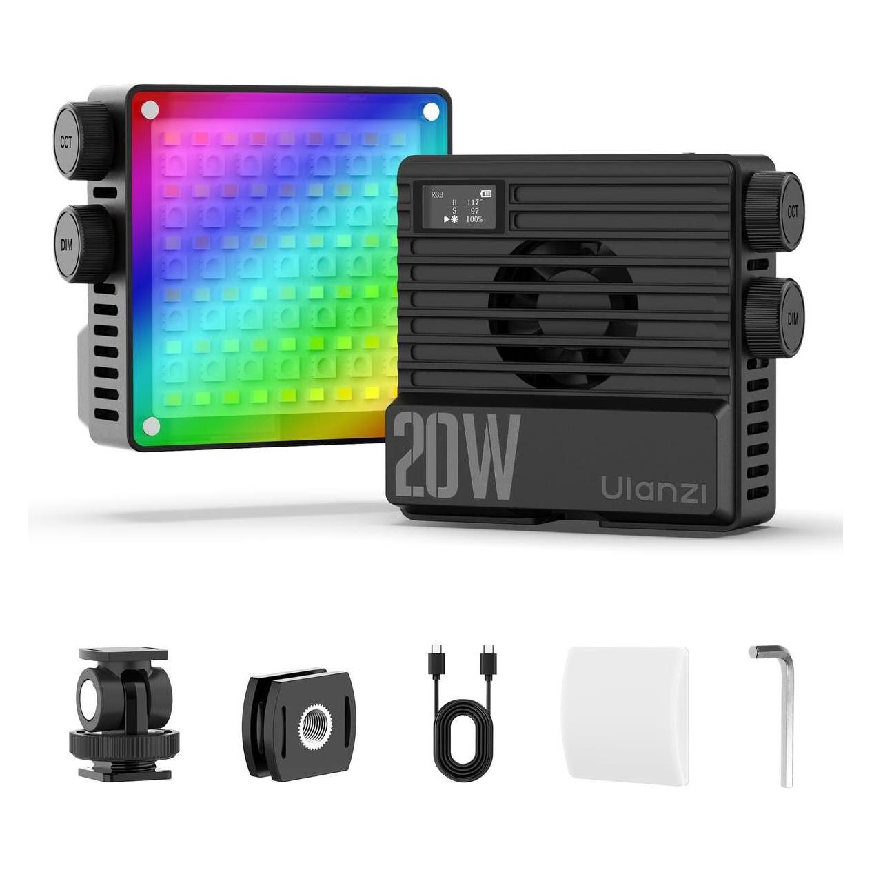 Ulanzi LE20 20W RGB Pocket Light Black (Videoleuchte) (U-LE20)