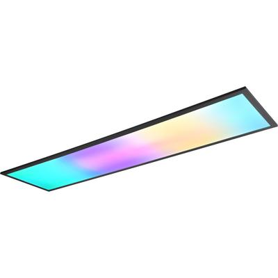 REALITY LEUCHTEN LED Panel "BETA, LED Deckenleuchte, CCT 2700-6500K Fernbedienung", bunt (schwarz matt), 1, H: 5,5cm, 1 Stk., Leuchten, RGB Multicolor Farbwechsel dimmbar Memoryfunktion