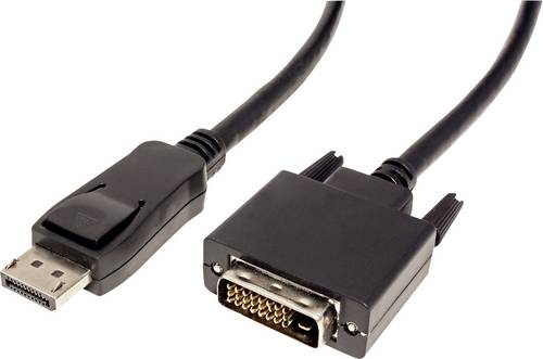 Value DisplayPort / DVI Adapterkabel DisplayPort Stecker, DVI-D 24+1pol. Stecker 1.00m Schwarz 11.99.5613 Geschirmt
