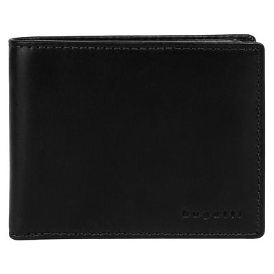 Geldbörse BUGATTI "BUGATTI Herren REMO echt Leder", Herren, schwarz, Leder, leicht glänzend, unifarben, Kleinlederwaren, echt Leder
