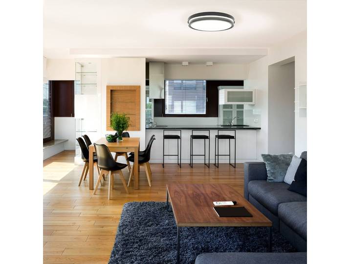 tint Smart Home Deckenlampe Kea, dimmbar, schwarz, für Wohn- / Esszimmer, Aluminium, Modern, Smart Home Deckenlampe