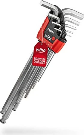 Wiha 369R Stiftschlüssel-Set im ErgoStar Halter (9-teilig, MagicRing Haltefunktion)