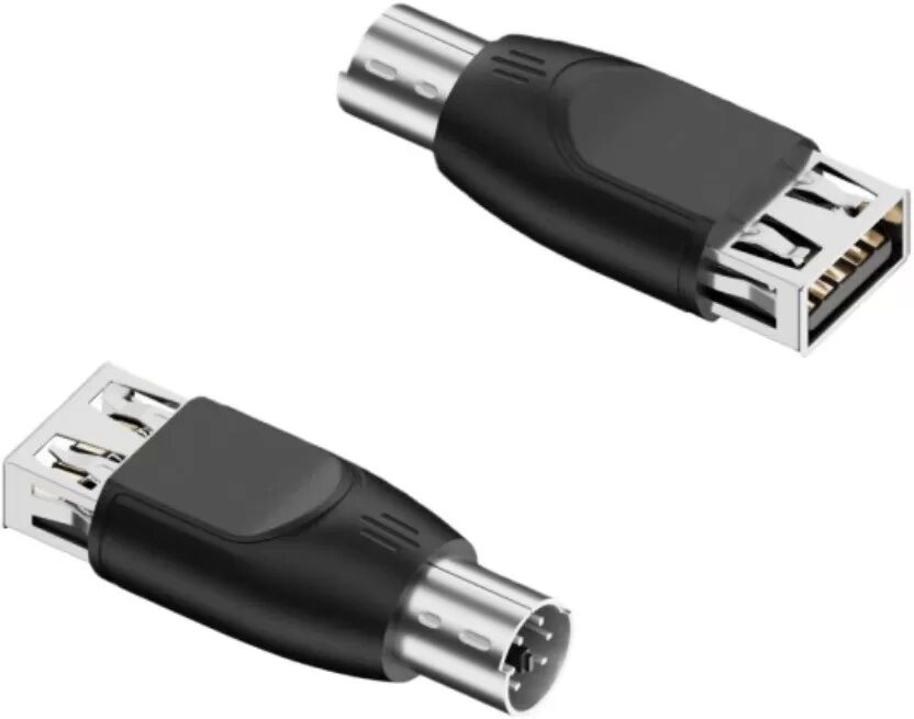 INF Adaptateur PS2 vers USB (USB femelle à PS2 mâle) pour clavier et souris - Lot de 2 Noir