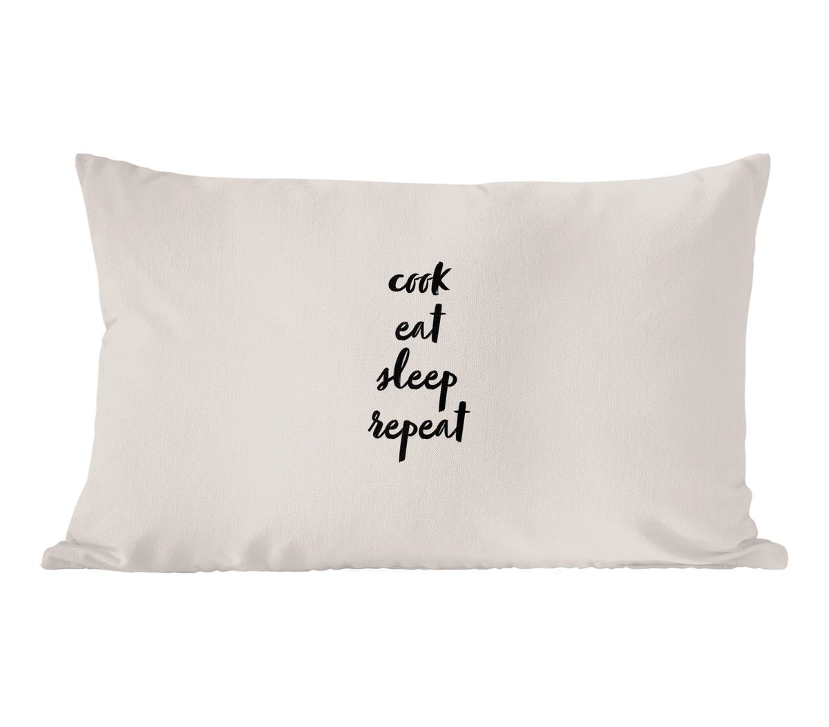 PillowMonkey Sierkussen Cook Eat Sleep Repeat - 50 x 30 cm