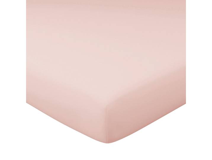 Drap-housse en coton rose nude 140x190x28cm