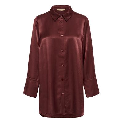 Langarmhemd CULTURE "Culture DK Langarm - Hemd CUmollie", Damen, Gr. XL, Normalgrößen, braun (chocolate truffle), Hemden