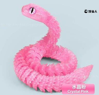Uplift Picks Luminous 3D Printed Articulated Snake Toy For Flexible Fun Desktop Display pink (60 Cm)