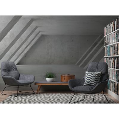 Vliestapete A.S. CRÉATION "Fototapete Betonoptik Grau Architektur industrial", grau, B:2,55m H:0,02m L:3,5m, Vlies, Tapeten