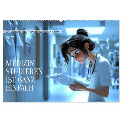 Medizin studieren ist ganz einfach (Wandkalender 2027 DIN A2 quer), CALVENDO Monatskalender