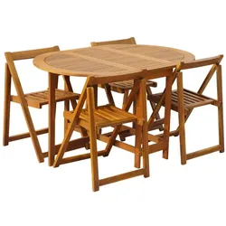 vidaXL, Gartentisch + Balkontisch, Clare (130 cm Tisch + 4x Stuhl) (47 x 50 x 72 cm)
