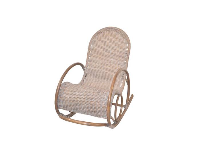 Mid.you Schaukelstuhl, Grau, Holz, Rattan, massiv, Uni, 60x100x116 cm, Schaukelfunktion, Holzmöbel, Sitzgelegenheiten Holz, Holzstühle