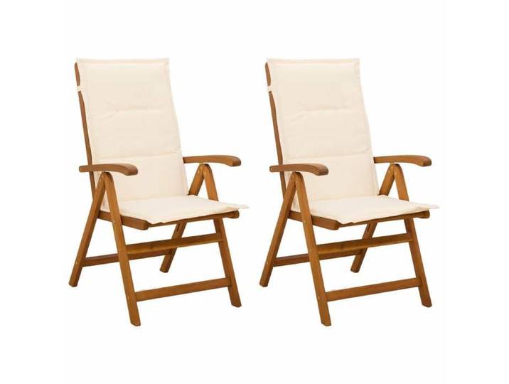 Elégance - Chic Chaise de bistrot - Chaises de jardin inclinables - 2 pcs - Naturel - Bois d'Acacia Massif - 57x71x109cm_0625480