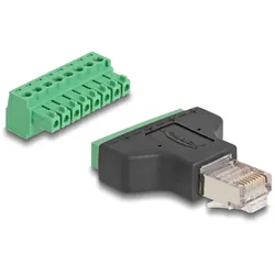DeLOCK Adapter RJ45 Stecker > Terminalblock 8 Pin 2-teilig 3,81 mm