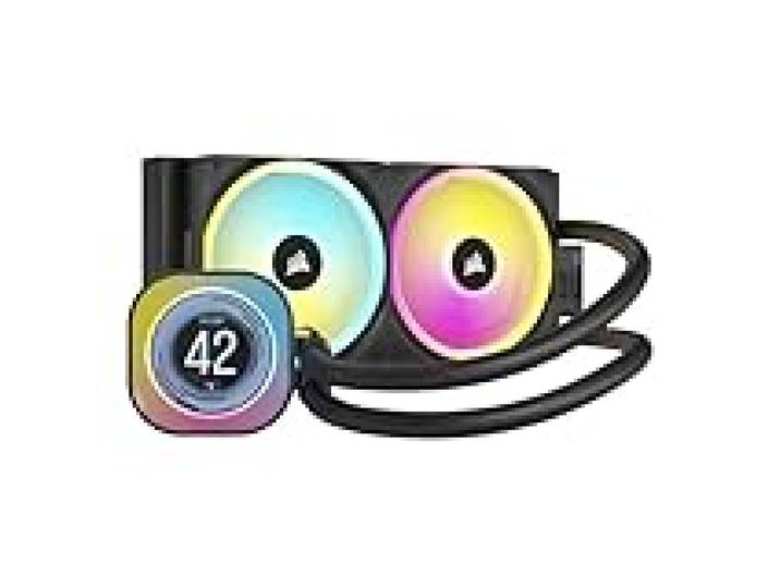 CORSAIR iCUE LINK H100i LCD Liquid CPU Cooler - 240mm AIO - Ventilateurs QX120 RGB - Ecran LCD IPS 2.1 - Convient à Intel LGA 1700, AMD AM5 - Hub Système iCUE LINK Inclus - Noir