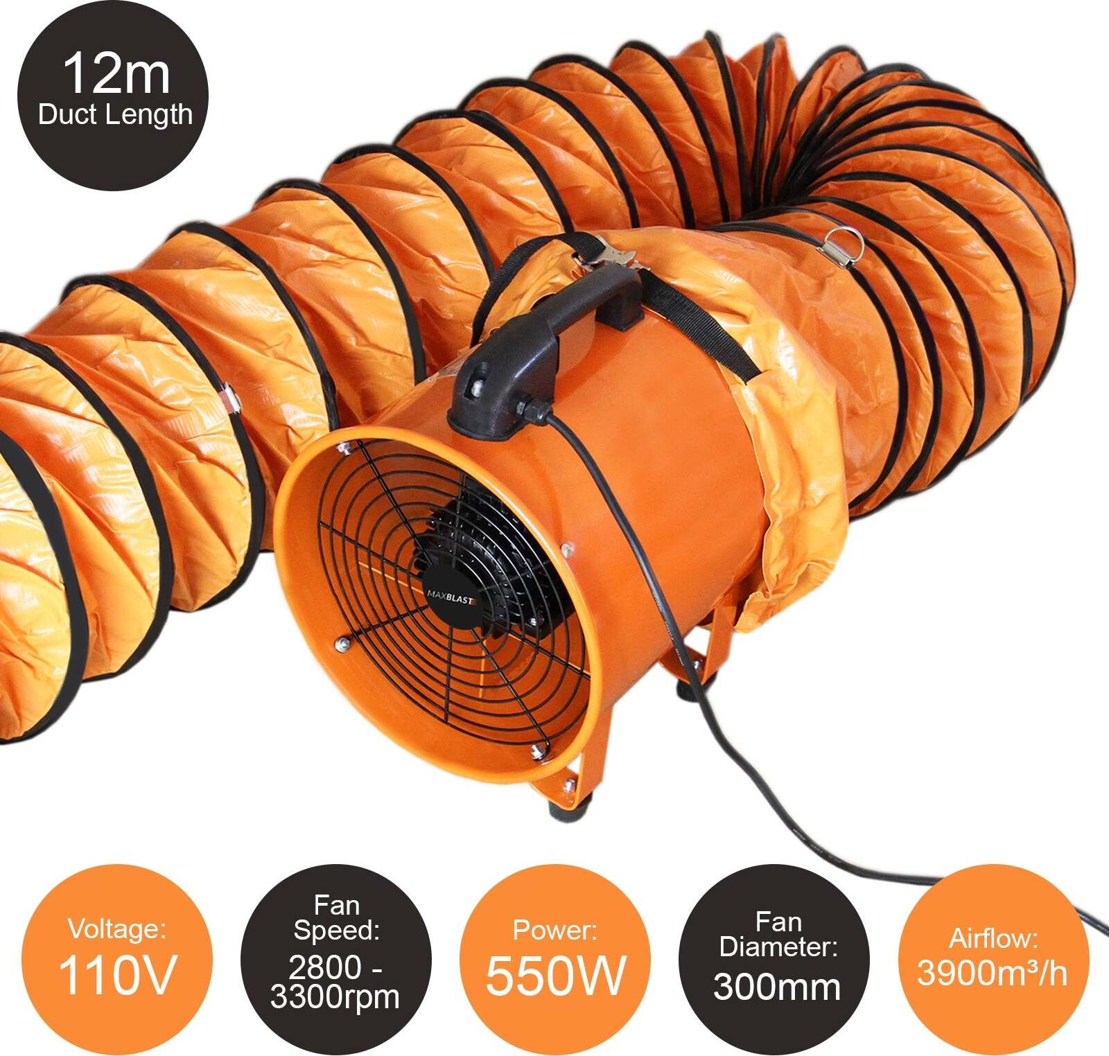 Monster Shop MAXBLAST Professionele stofzuiger met 12 meter slang, 300 mm, 110V