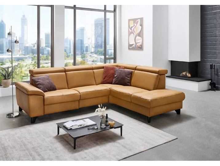 Die PlanBar Ecksofa PN-EM23166 L-Form, optional mit Kopfteilverstellung und Stauraum