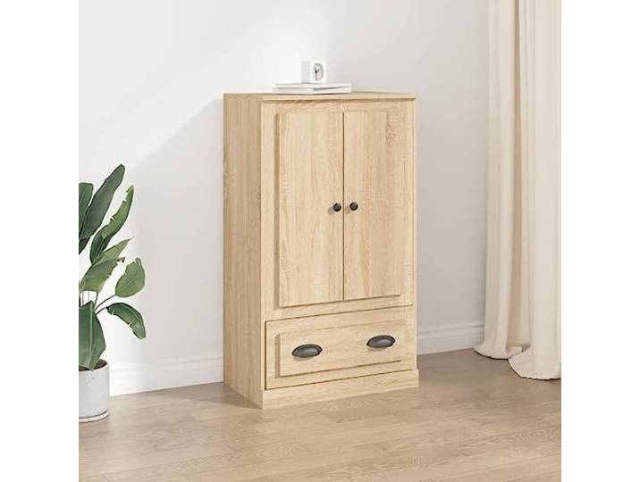Elegantes Highboard für die Einrichtung aus langlebigem Holzwerkstoff mit zeitlosem Design und viel Stauraum, stilvolles Highboard Sonoma-Eiche 60x35,5x103,5 cm