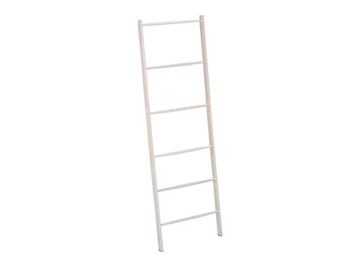 Relaxdays handdoekladder hout, 6 stangen, kledingladder, badkamer, slaapkamer, H x B: 170 x 55 cm, vrijstaand, wit