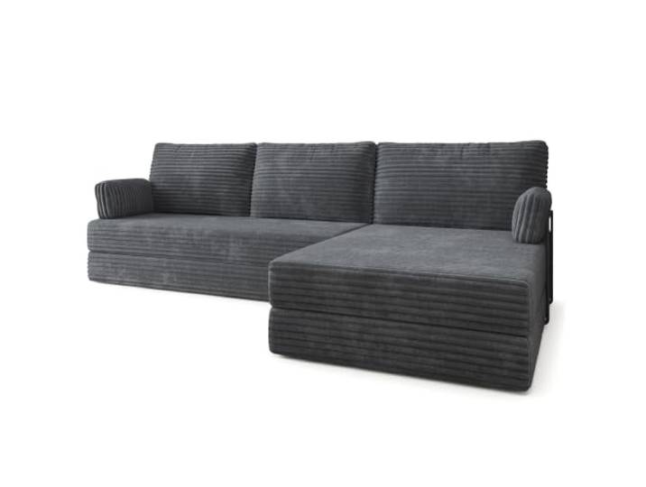 Masseno Schaumstoff-Ecksofas ANKO mit Metallgestell, Modulares Schlafsofa aus Schaumstoff, Klappbares Bodensofa, Schlaffunktion, Ohne Montage - Grau, TILIA 90