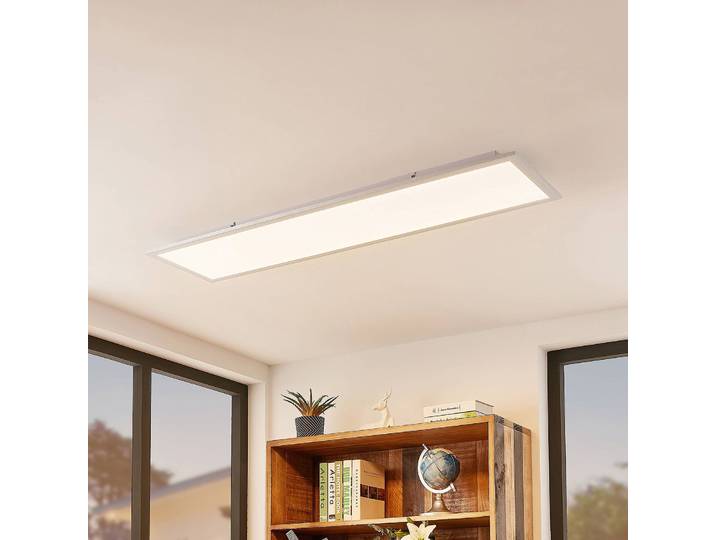 Smart Home Deckenleuchte Kjetil Lindby, dimmbar, alu / grau / zink, für Arbeitszimmer / Büro, Aluminium, Modern