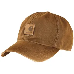 Carhartt Cap Odessa 100289 Canvas mit veganem Kunstlederaufnäher Carhartt Brown