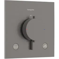 Hansgrohe Ecostat Comfort E Thermostat Unterputz, Brushed Black Chrome, 2 Verbraucher, Temperatur- und Volumensteuerung, max. Durchflussmenge 25,7 l/min, min./max. Betriebsdruck 1/10 bar