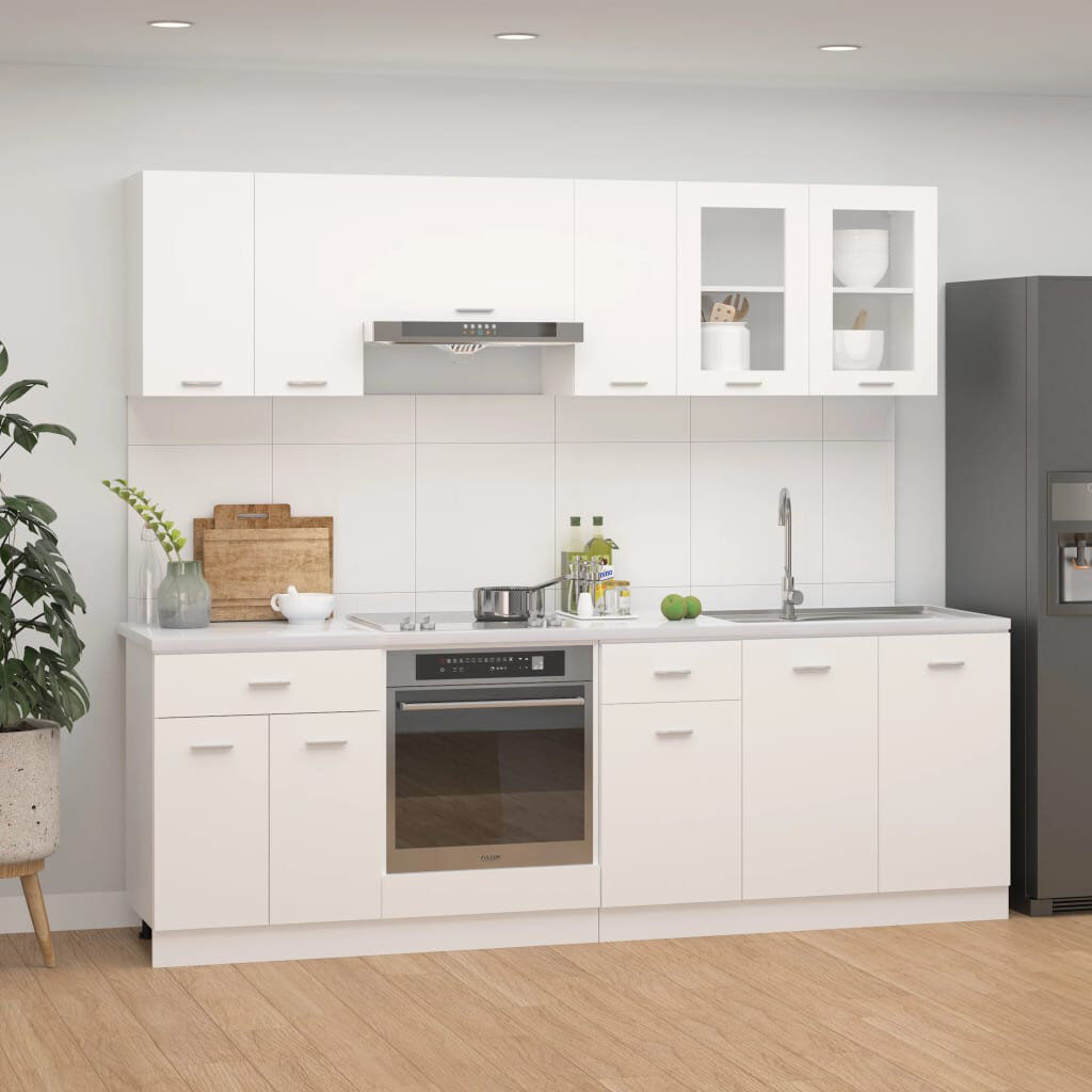 Latitude Run Lyon Kitchen Cabinet Set Lyon White 60cm H X 152.4cm W X 30.99cm D