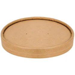 VEPATIM 50x Deckel für Suppenbecher Kraftpapier rund O11,5cm