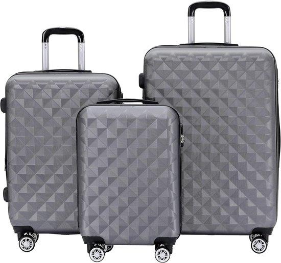 Famanu Hartschalenkoffer Reisekoffer Set ML-XL - Business Grey