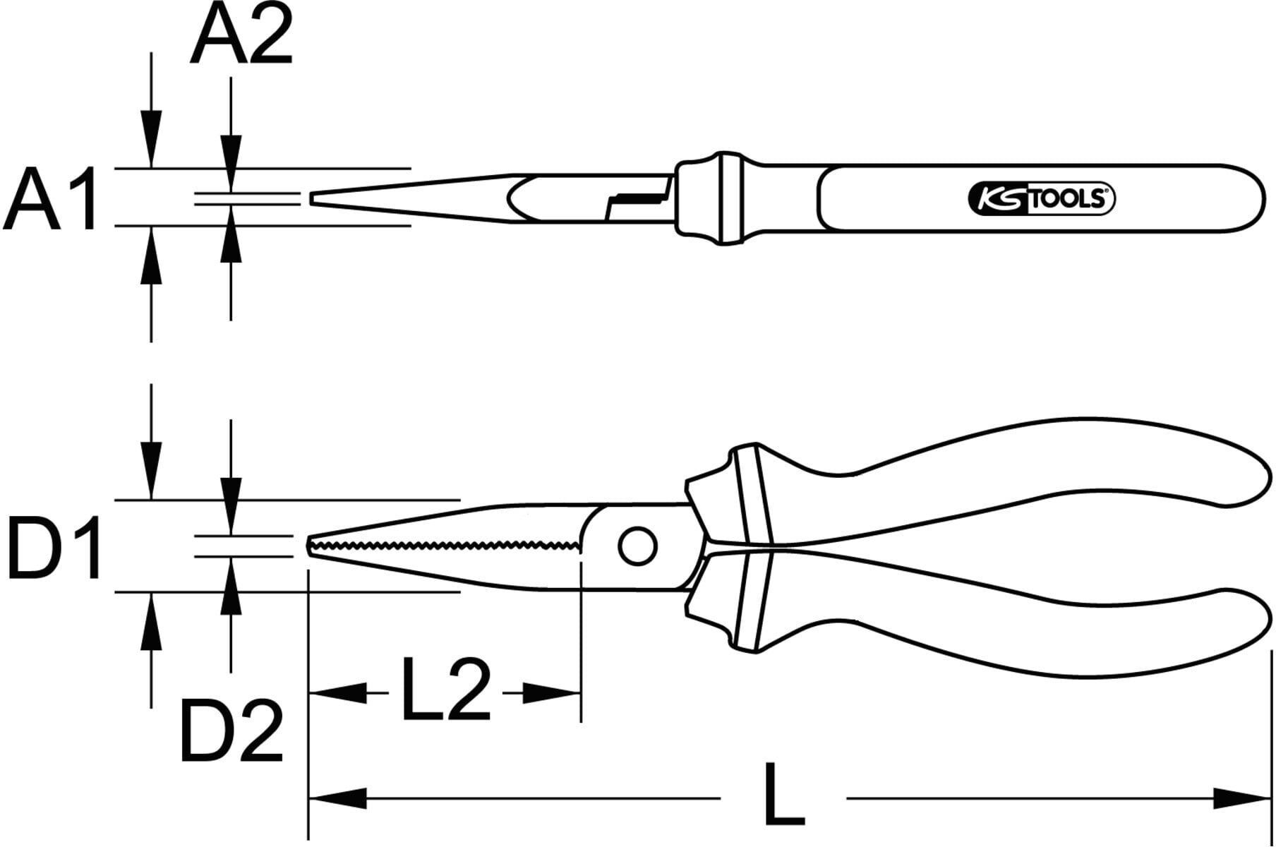 KS Tools SlimPOWER Flachzange, 165mm (115.2221)