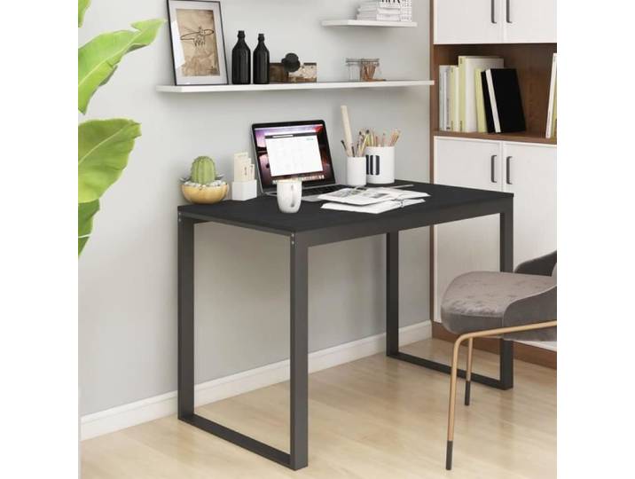 Bureau d'ordinateur Noir 110x60x73 cm Aggloméré Noir