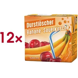 Durstlöscher Erfrischungsgetränk Trinkpäckchen »Banane Sauerkirsche« 0,5 Liter 12 Stück