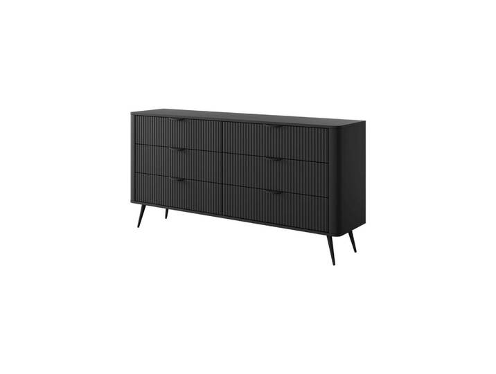Furnlux Kommode Lante Schwarz 163x38x81 cm, 163x81x38 cm, Kleinmöbel, Kommoden, Kommoden