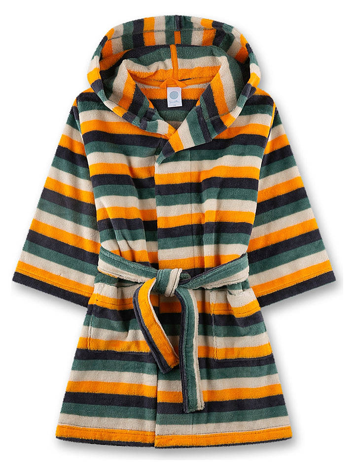 Sanetta Bademantel in Orange/ Grün - 116