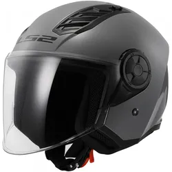 LS2, Motorradhelm, OF616 AIRFLOW II SOLID Jethelm nardo grau 3XL (3XL)