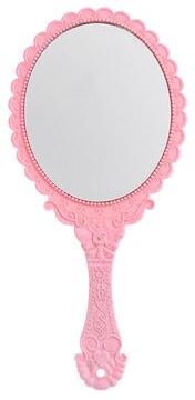 Fusion Finds Vintage Oval Handheld Makeup Mirror Decorative Vanity Mirror For Beauty & Makeup pink